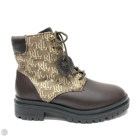 Boots Ankle Flats By Lauren By Ralph Lauren In Brown & Tan, Size: 6