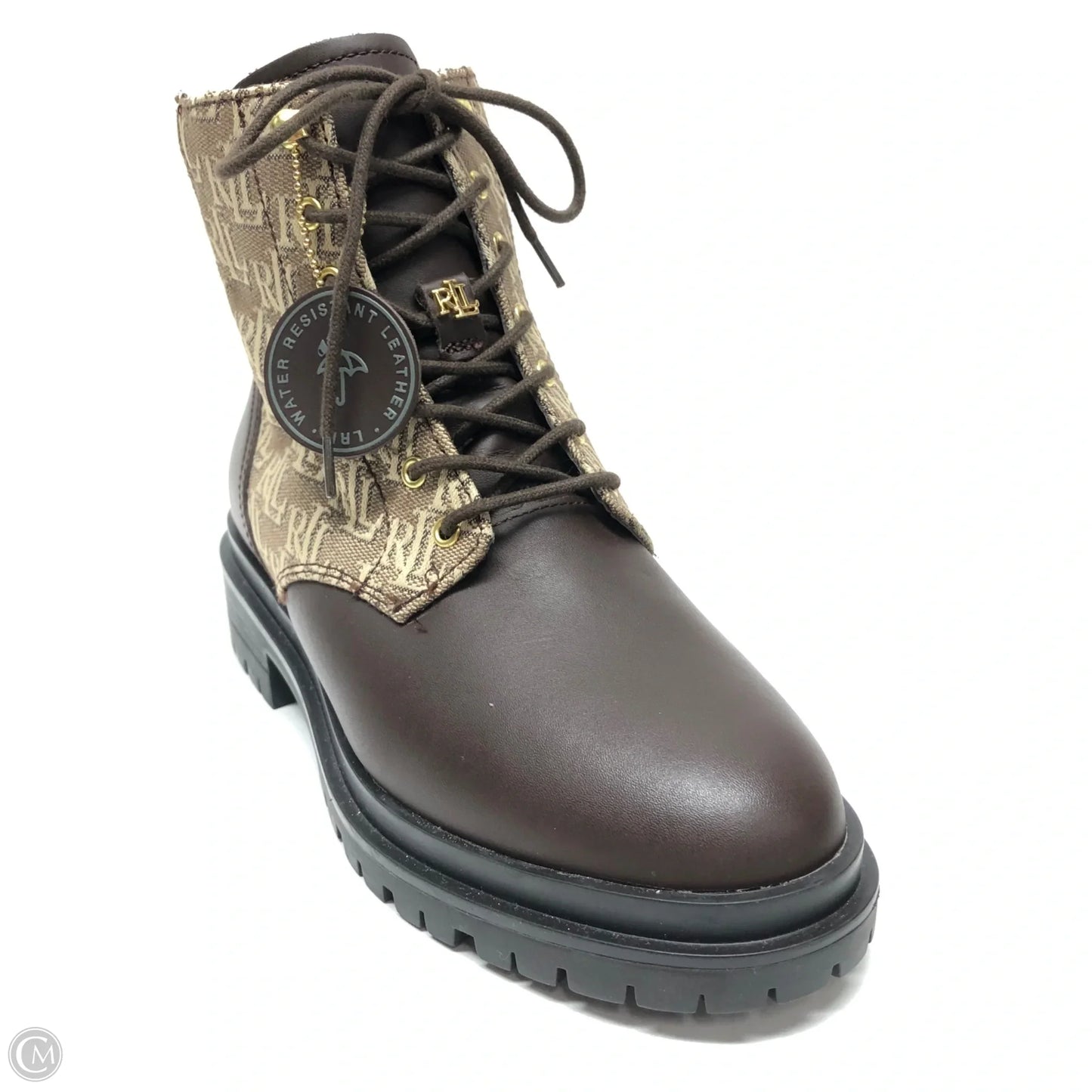 Boots Ankle Flats By Lauren By Ralph Lauren In Brown & Tan, Size: 6