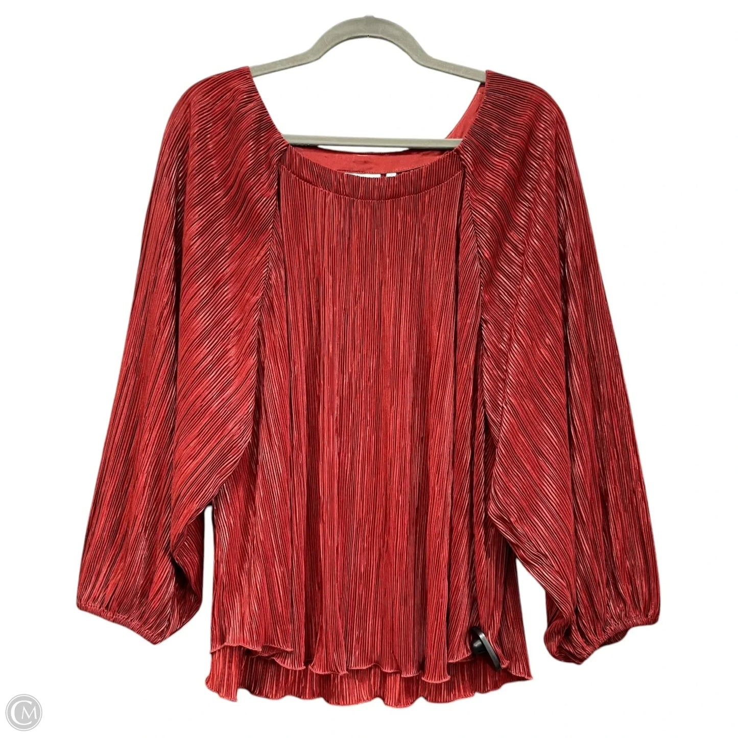Blouse Long Sleeve By Chicos In Red, Size: Xxl