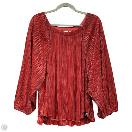 Blouse Long Sleeve By Chicos In Red, Size: Xxl