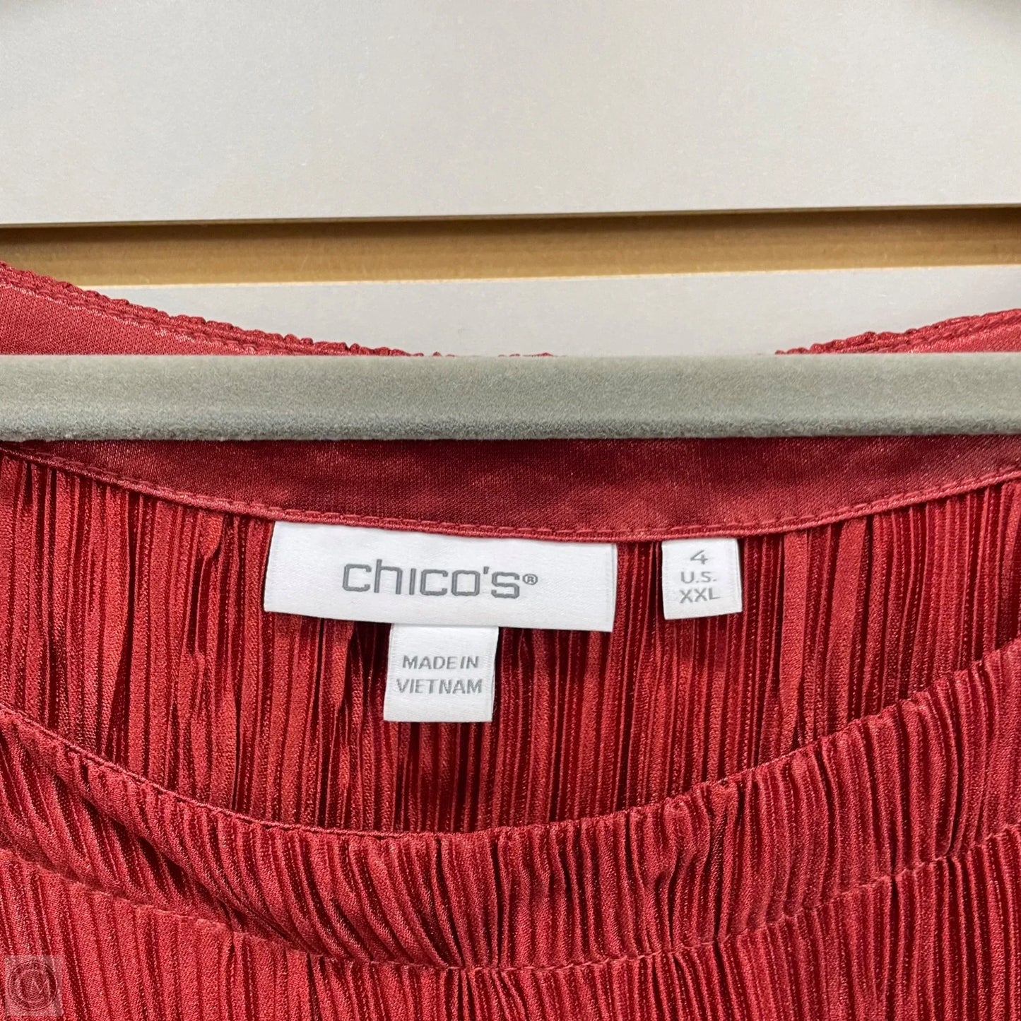 Blouse Long Sleeve By Chicos In Red, Size: Xxl