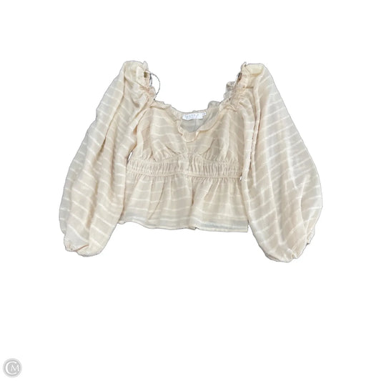Top Long Sleeve By Astr In Cream, Size: M