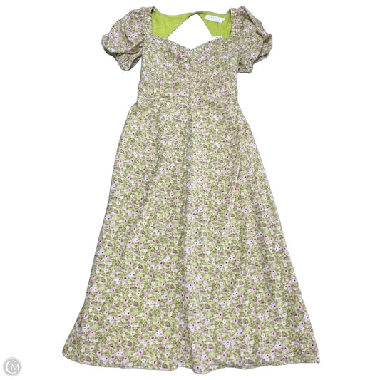 Dress Casual Midi By Astr In Green & Pink, Size: L