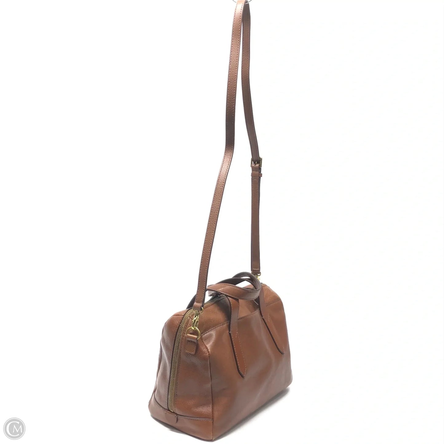 Handbag Leather By Fossil, Size: Small