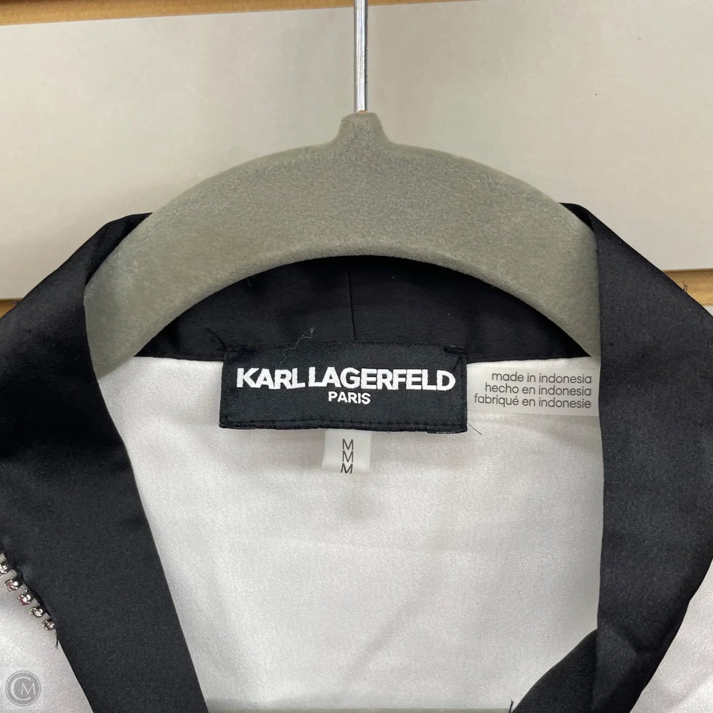 Top Long Sleeve Designer By Karl Lagerfeld In White, Size: M