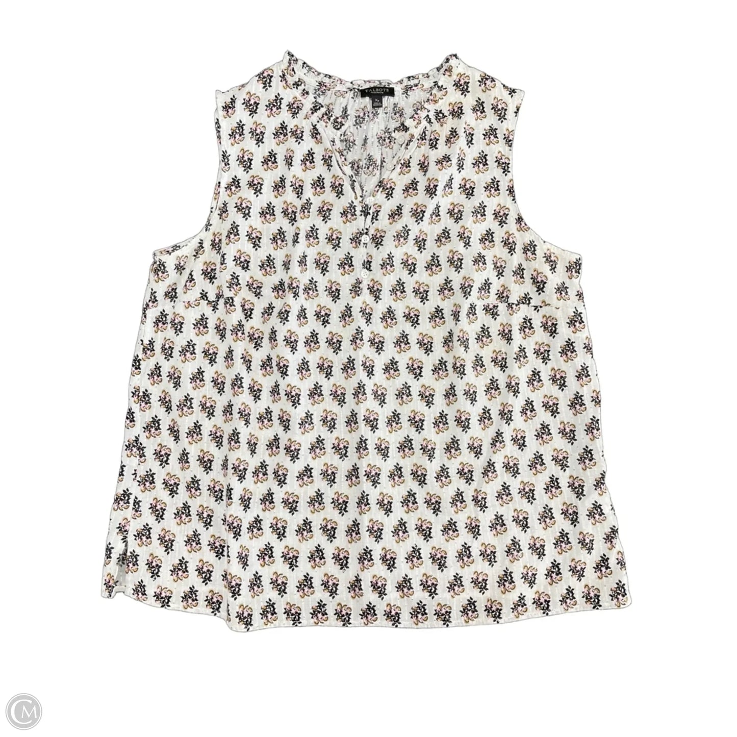Top Sleeveless By Talbots In Floral Print, Size: Xl