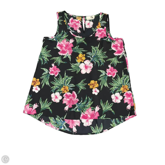Top Sleeveless By Everleigh In Black & Green, Size: S