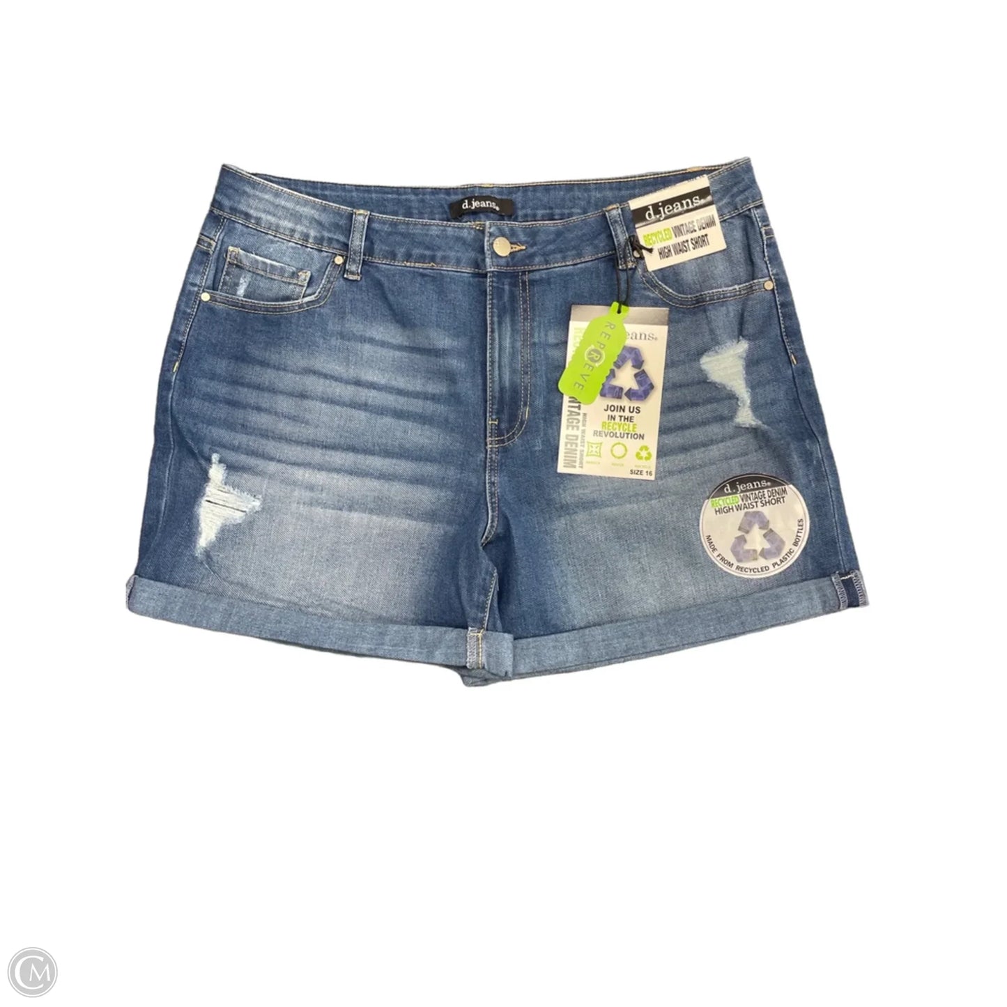 Shorts By Clothes Mentor In Blue Denim, Size: 16