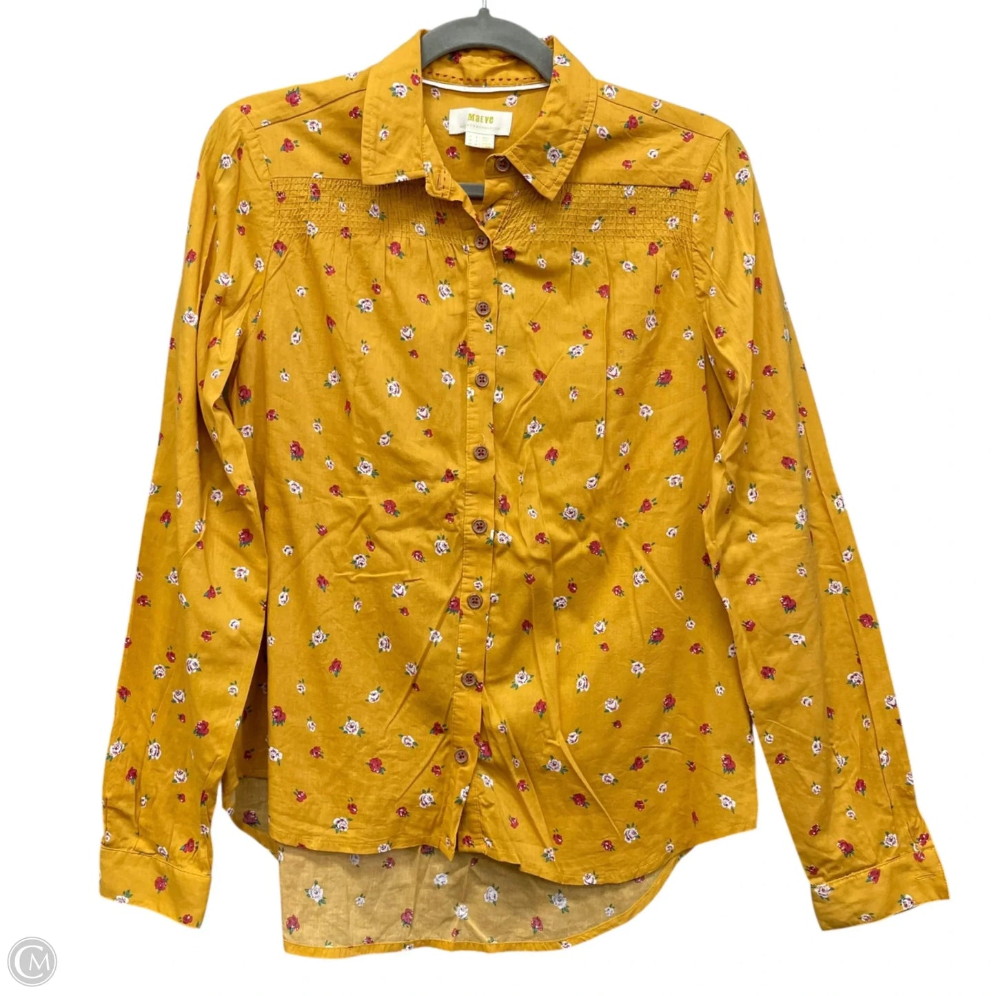 Top Long Sleeve By Maeve In Yellow, Size: 0