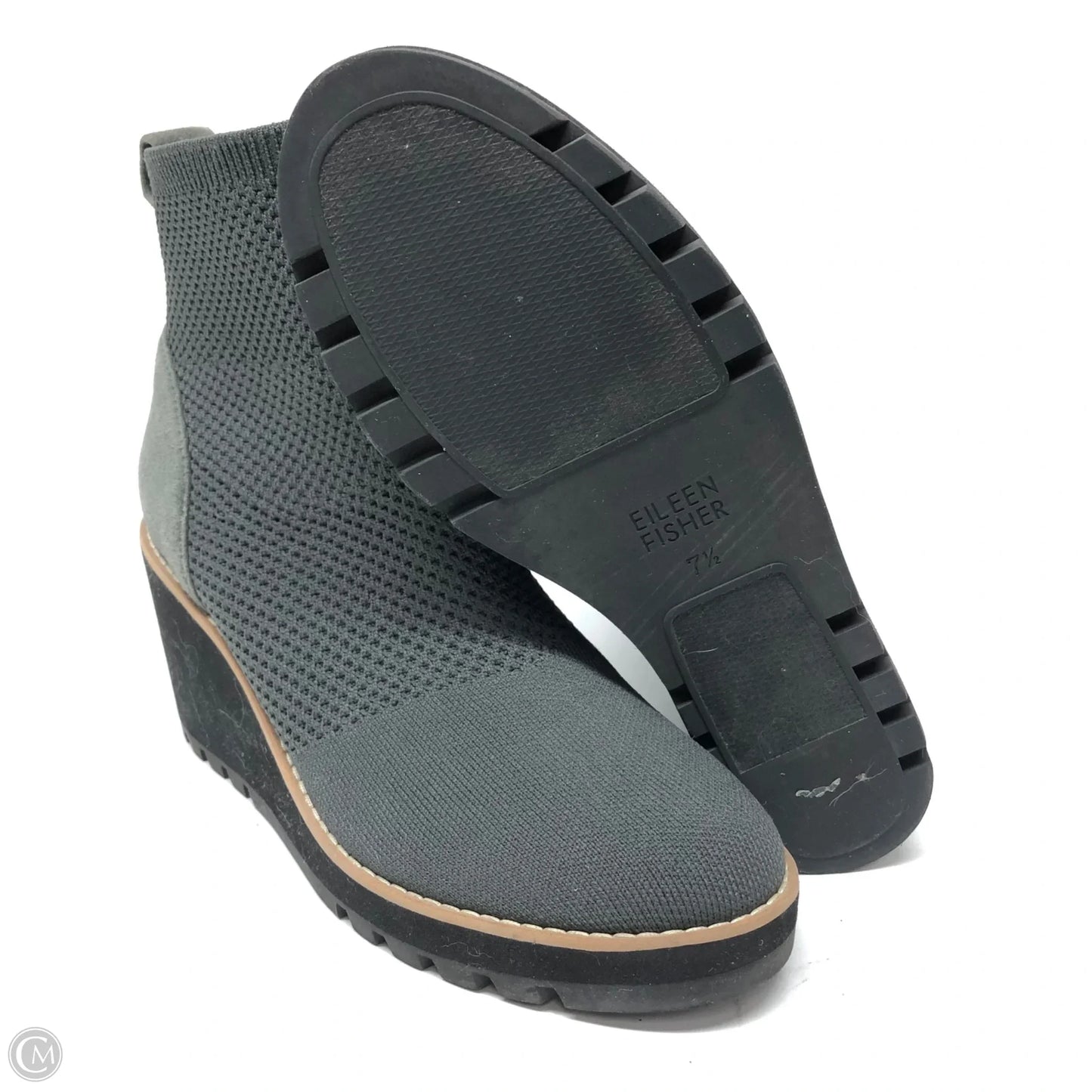 Boots Ankle Heels By Eileen Fisher In Grey, Size: 7.5