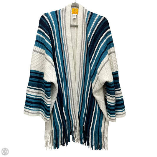 Sweater Cardigan By Ruby Rd In Blue & White, Size: Osfm