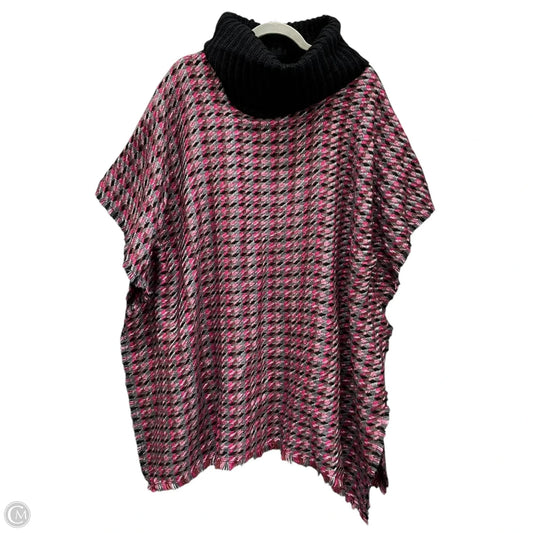 Poncho By Cmc In Black & Pink, Size: Osfm