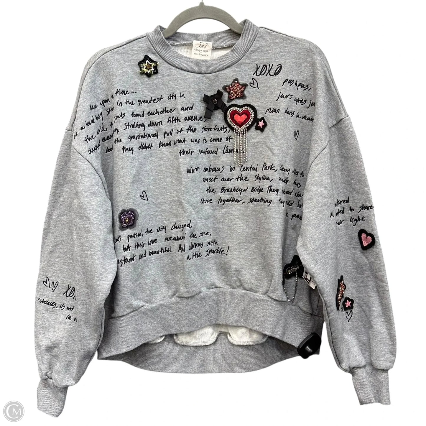 Sweatshirt Crewneck By Cinq A Sept In Grey, Size: Xs