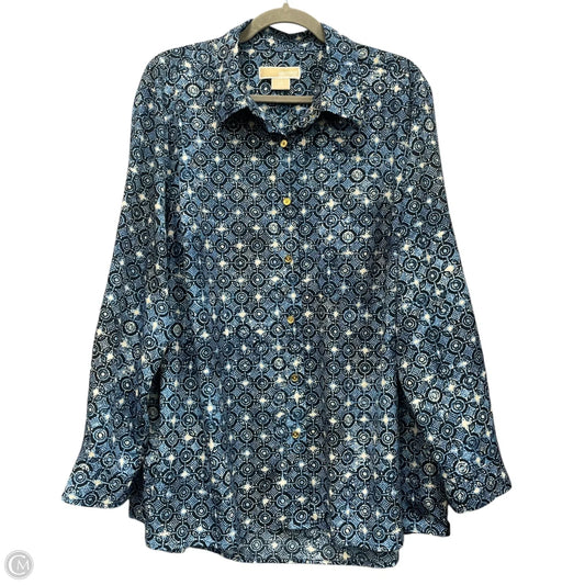 Top Long Sleeve By Michael By Michael Kors In Blue, Size: 2x