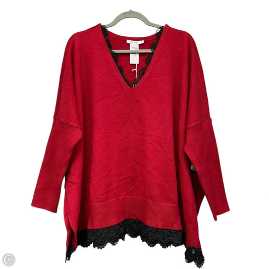 Sweater By Chicos In Red, Size: Xl