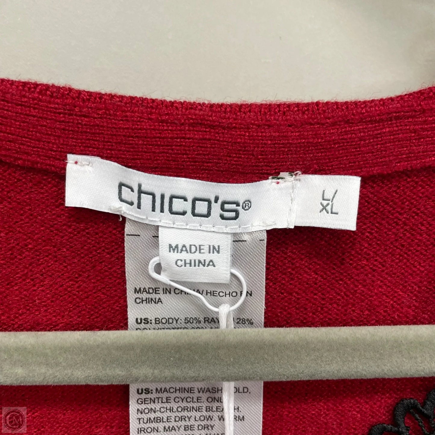 Sweater By Chicos In Red, Size: Xl