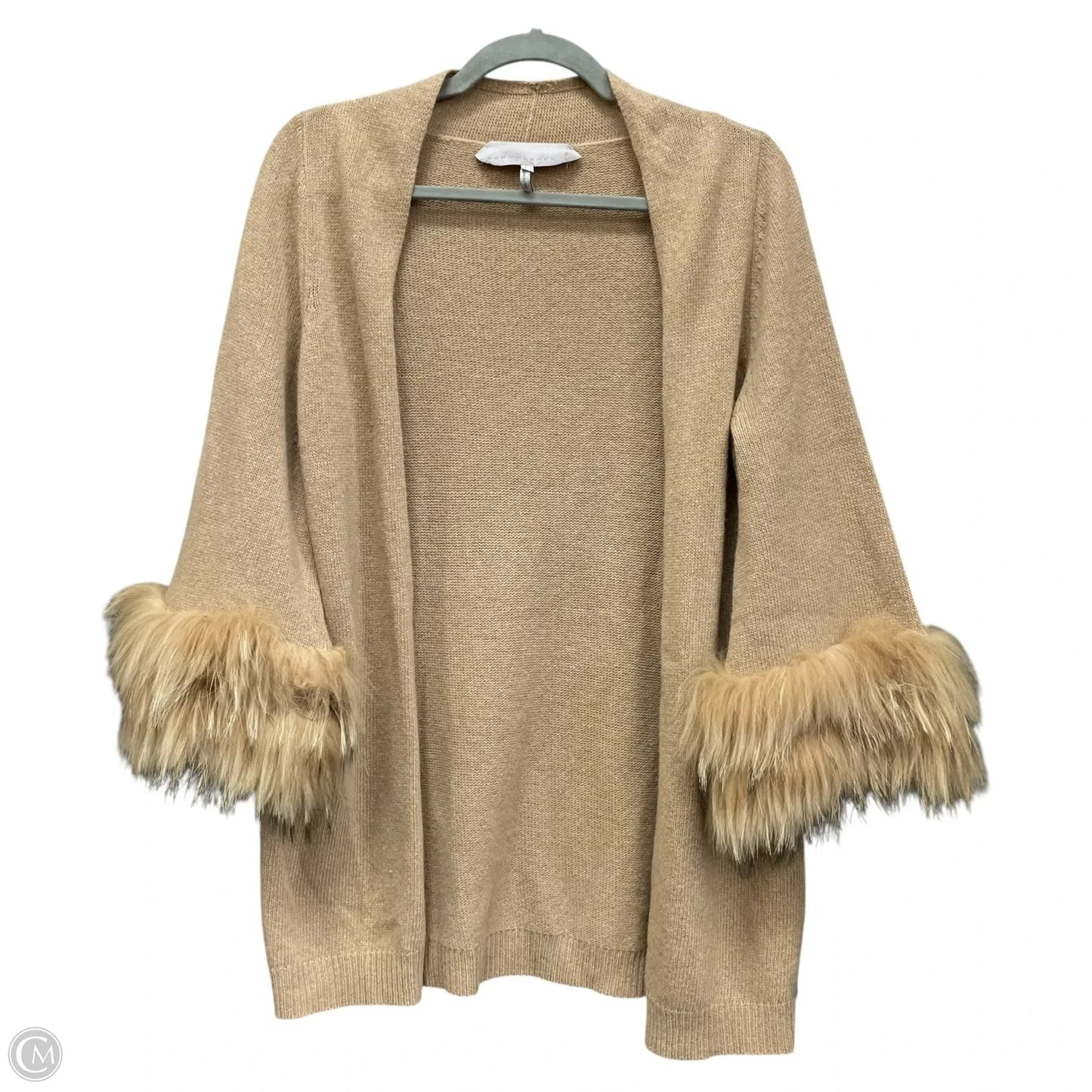 Sweater Cardigan By Cmb In Tan, Size: S