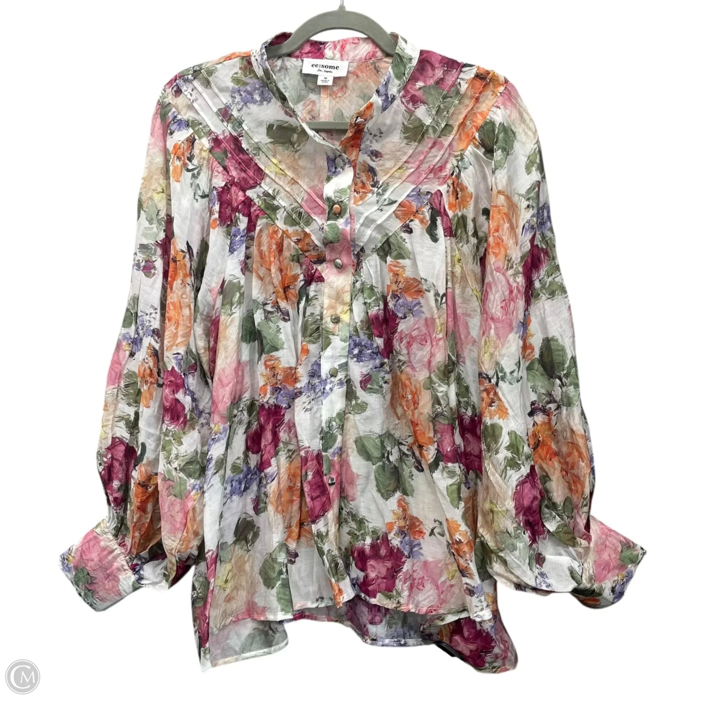 Blouse Long Sleeve By Ee Some In Floral Print, Size: M