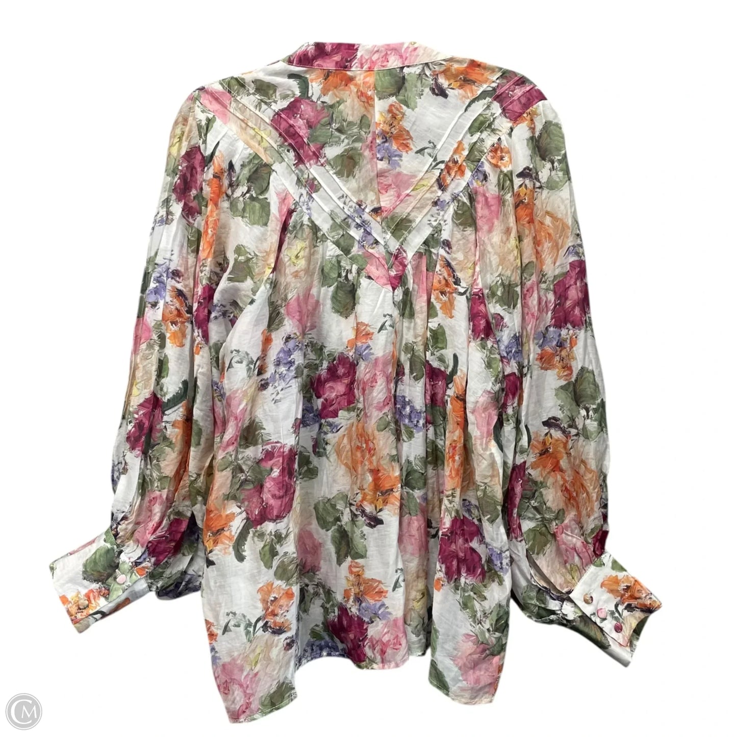Blouse Long Sleeve By Ee Some In Floral Print, Size: M