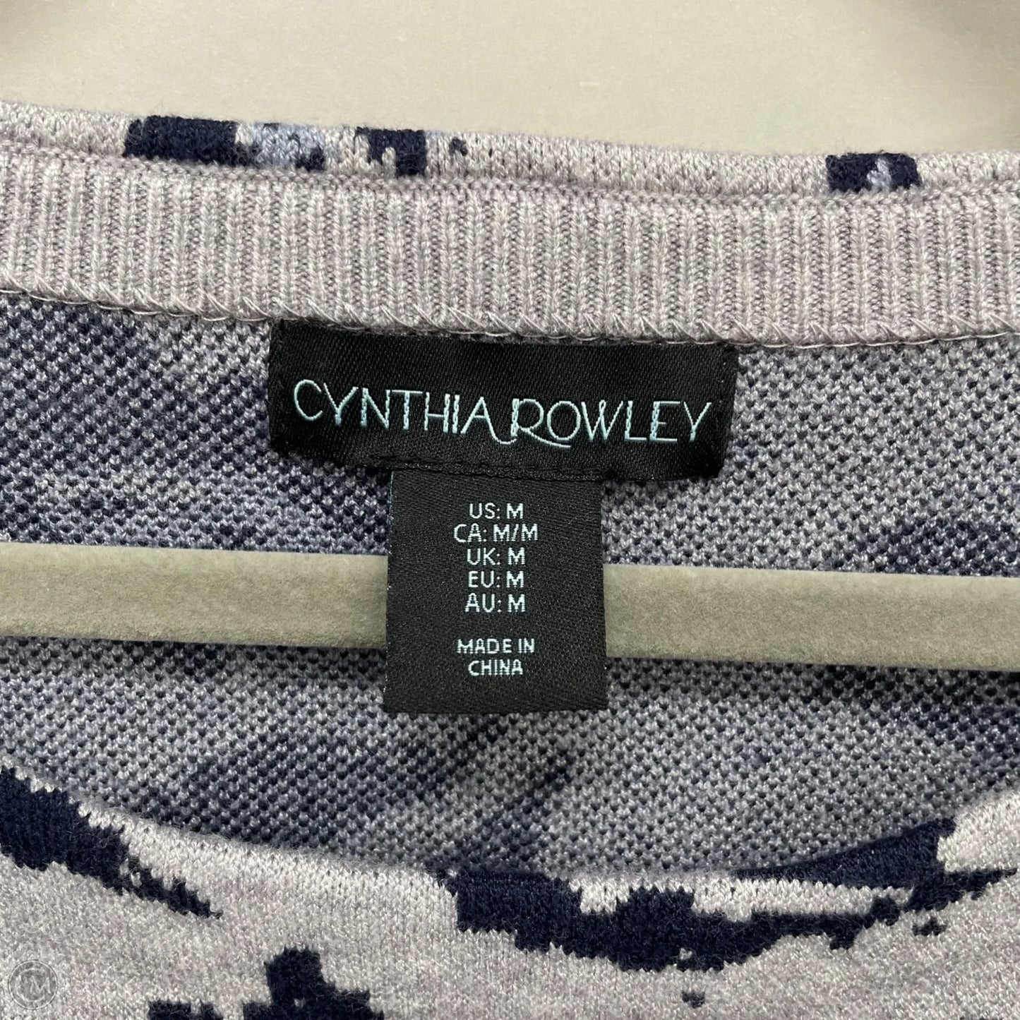 Sweater By Cynthia Rowley In Blue & Grey, Size: M