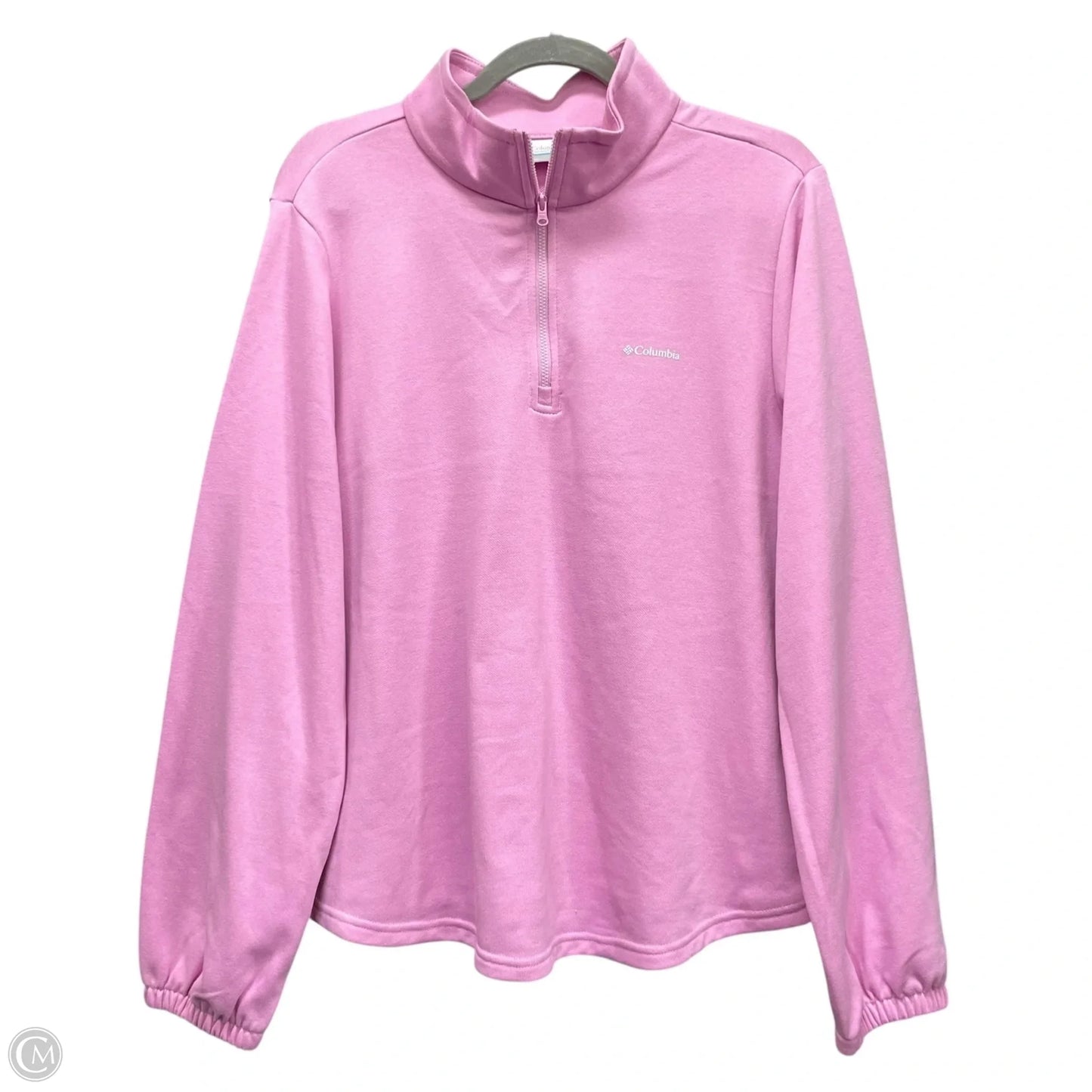Athletic Top Long Sleeve Collar By Columbia In Pink, Size: L