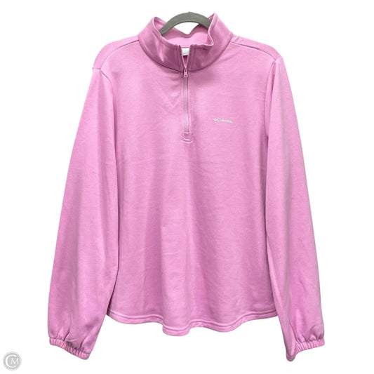 Athletic Top Long Sleeve Collar By Columbia In Pink, Size: L