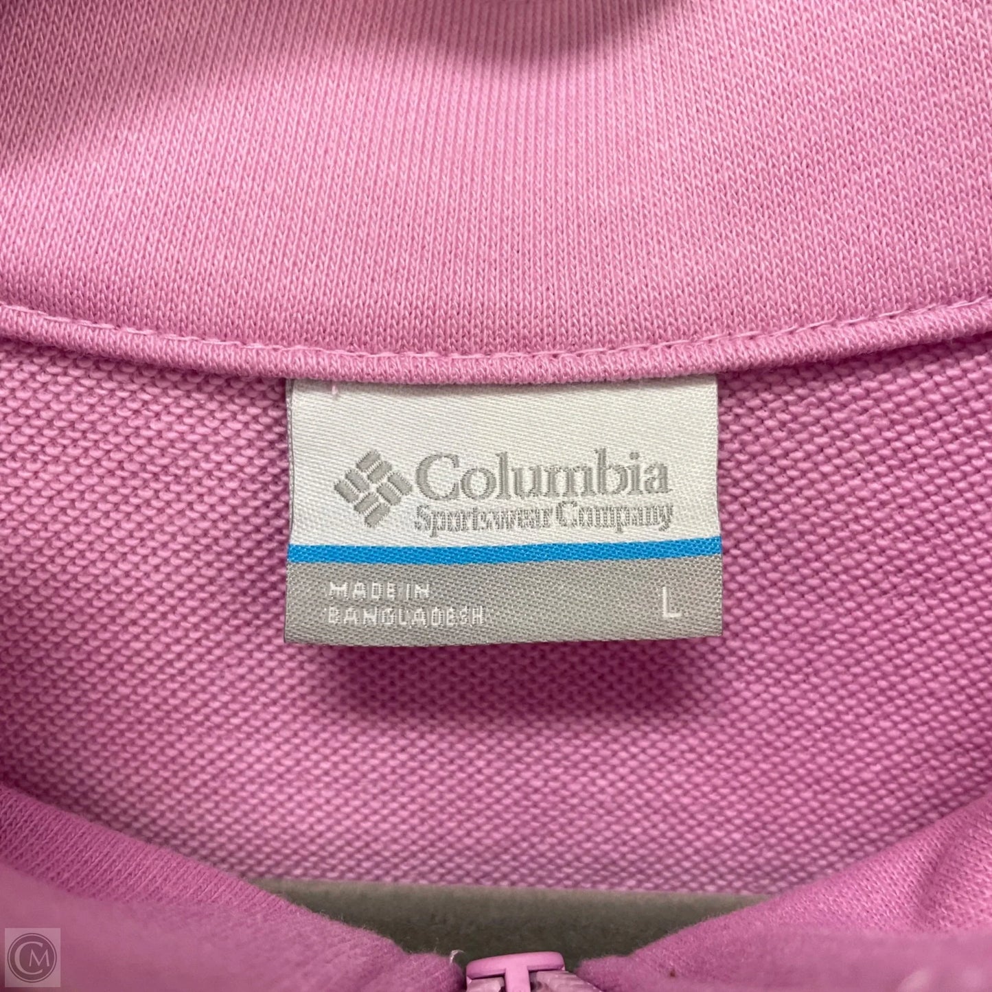 Athletic Top Long Sleeve Collar By Columbia In Pink, Size: L