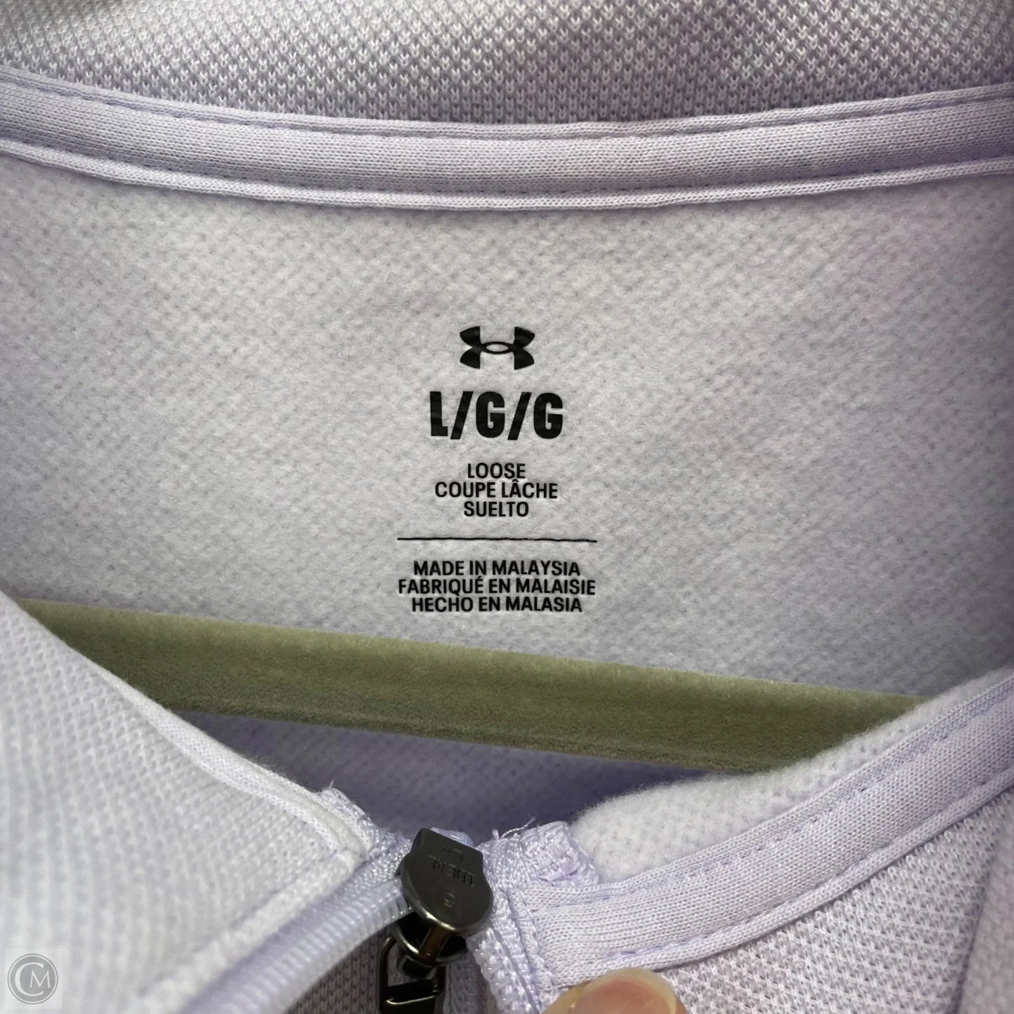 Athletic Top Long Sleeve Collar By Under Armour In Purple, Size: L