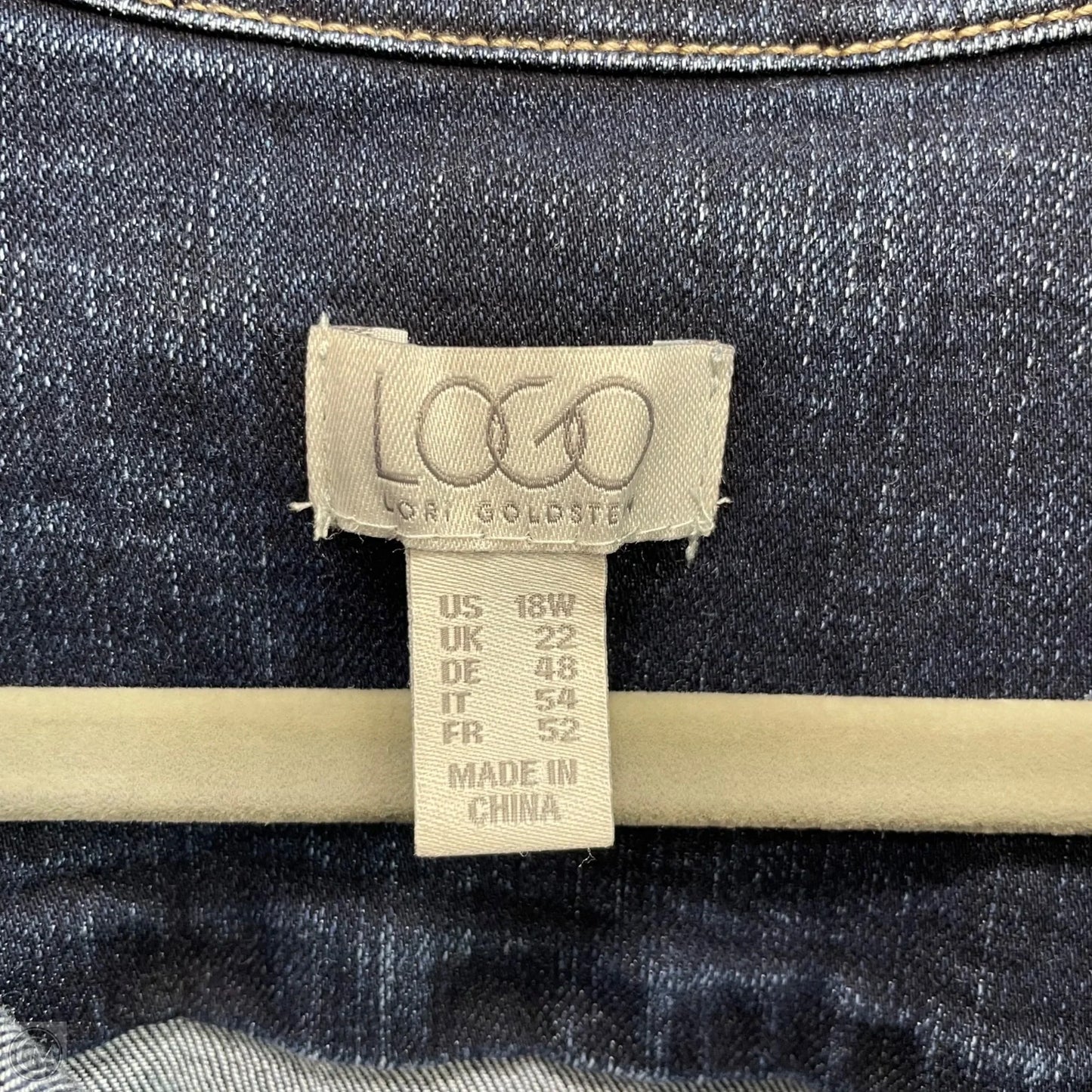 Jacket Denim By Logo In Blue Denim, Size: 18