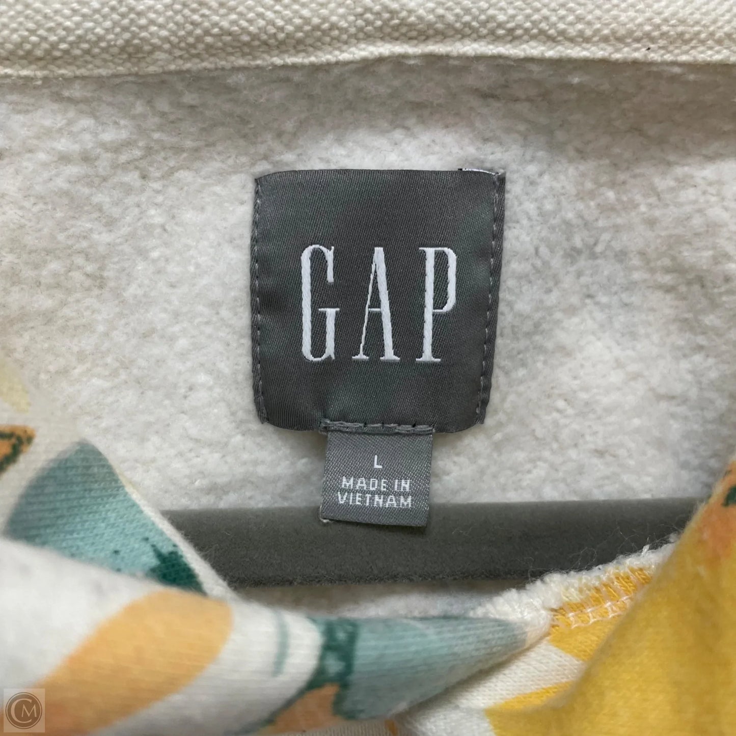 Sweatshirt Hoodie By Gap In Green & Yellow, Size: L