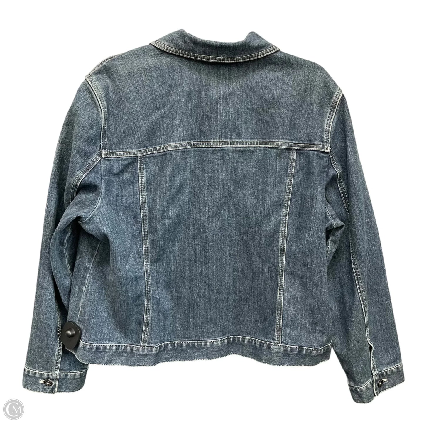 Jacket Denim By Chicos In Blue Denim, Size: Xl