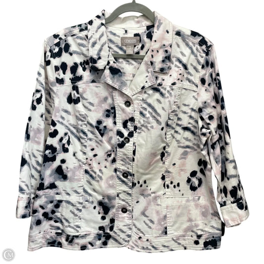 Jacket Shirt By Chicos In Multi-colored, Size: Xl