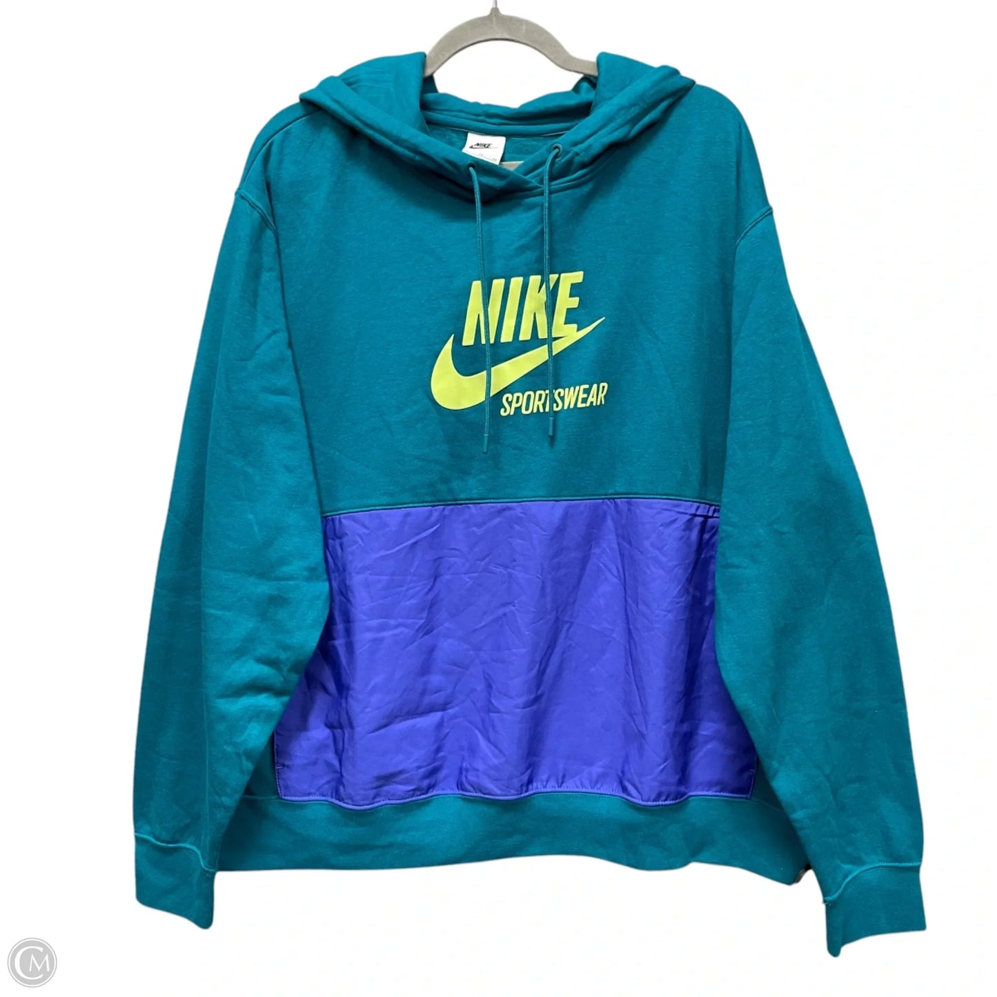 Sweatshirt Hoodie By Nike In Green & Purple, Size: Xl