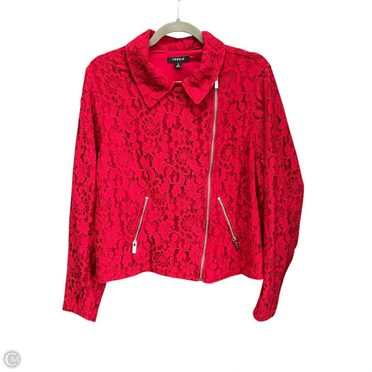 Jacket Moto By Torrid In Red, Size: 2x
