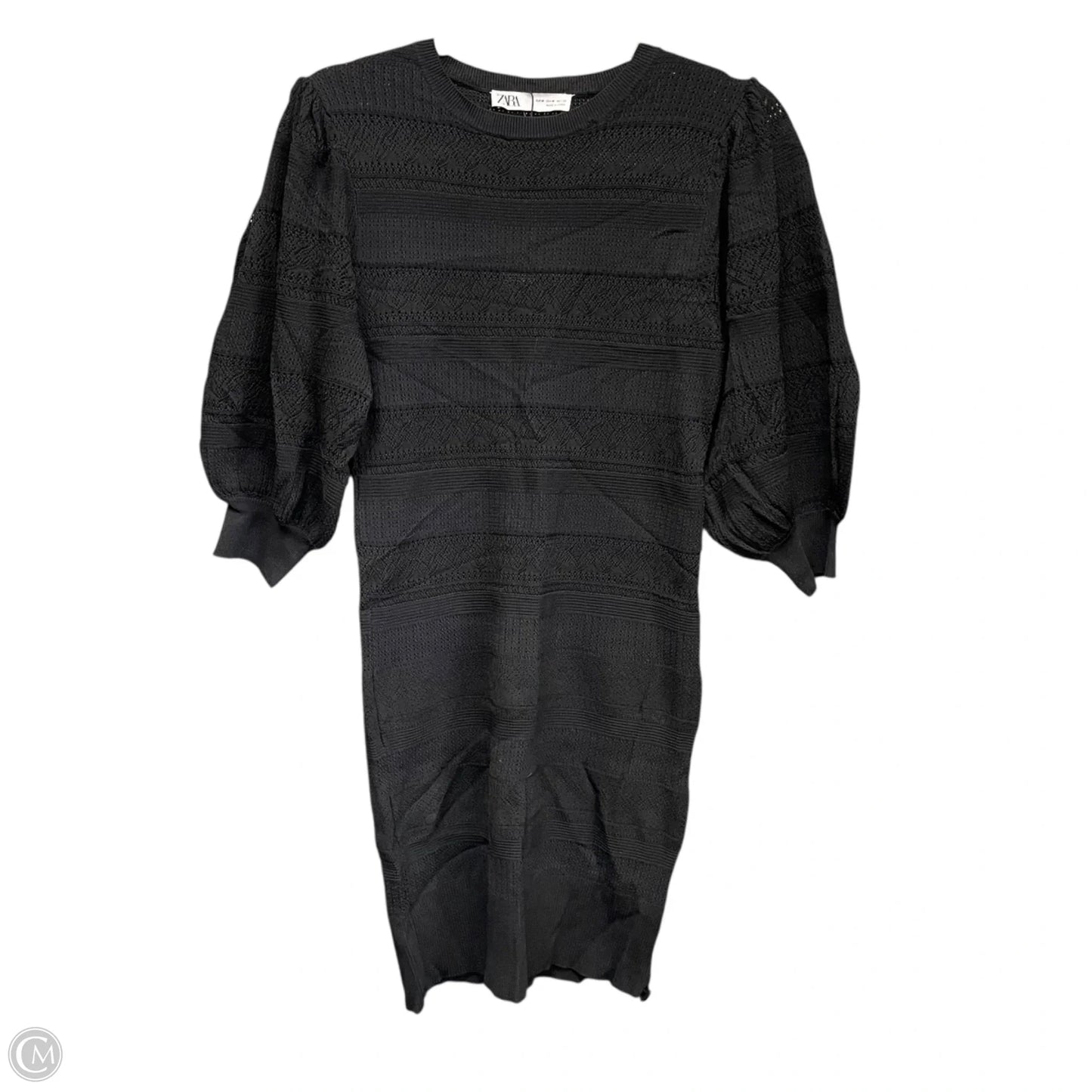 Dress Sweater By Zara In Black, Size: M