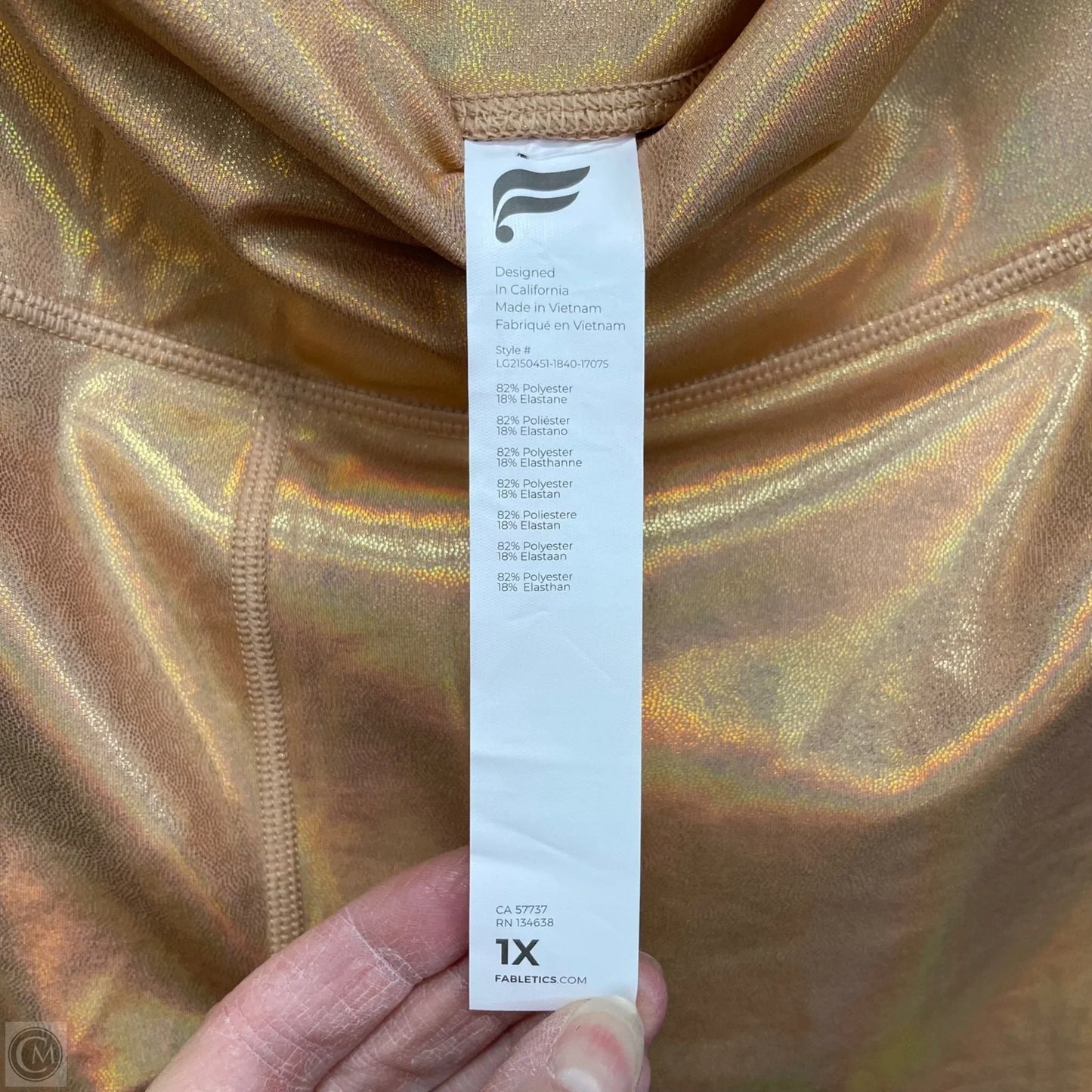 Athletic Leggings By Fabletics In Gold, Size: 1x