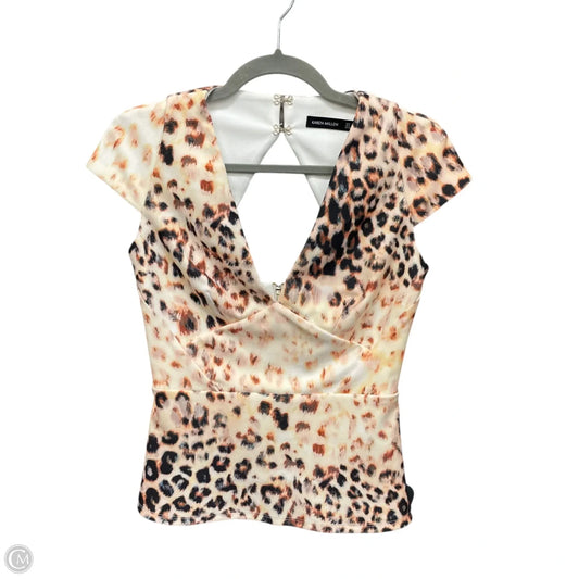 Top Short Sleeve By Karen Millen In Animal Print, Size: 4