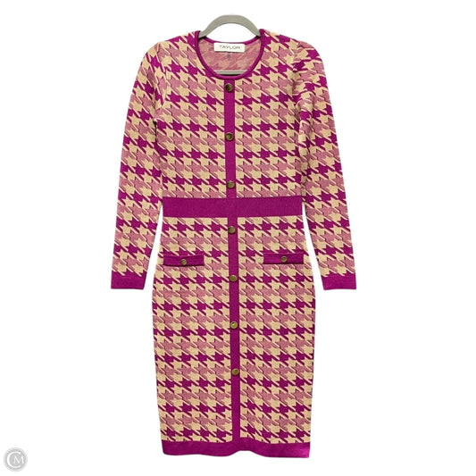 Dress Casual Midi By Taylor In Pink & Tan, Size: Xs