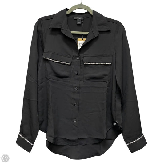 Blouse Long Sleeve By Halogen In Black, Size: Xs