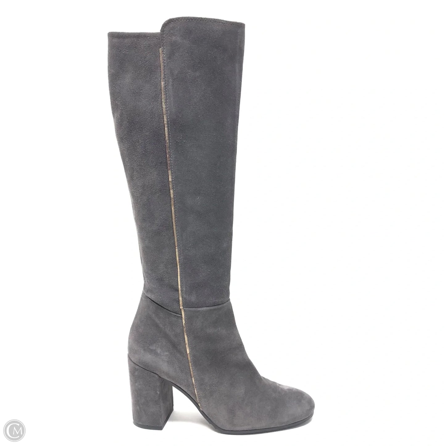 Boots Knee Heels By Cma In Grey, Size: 8.5