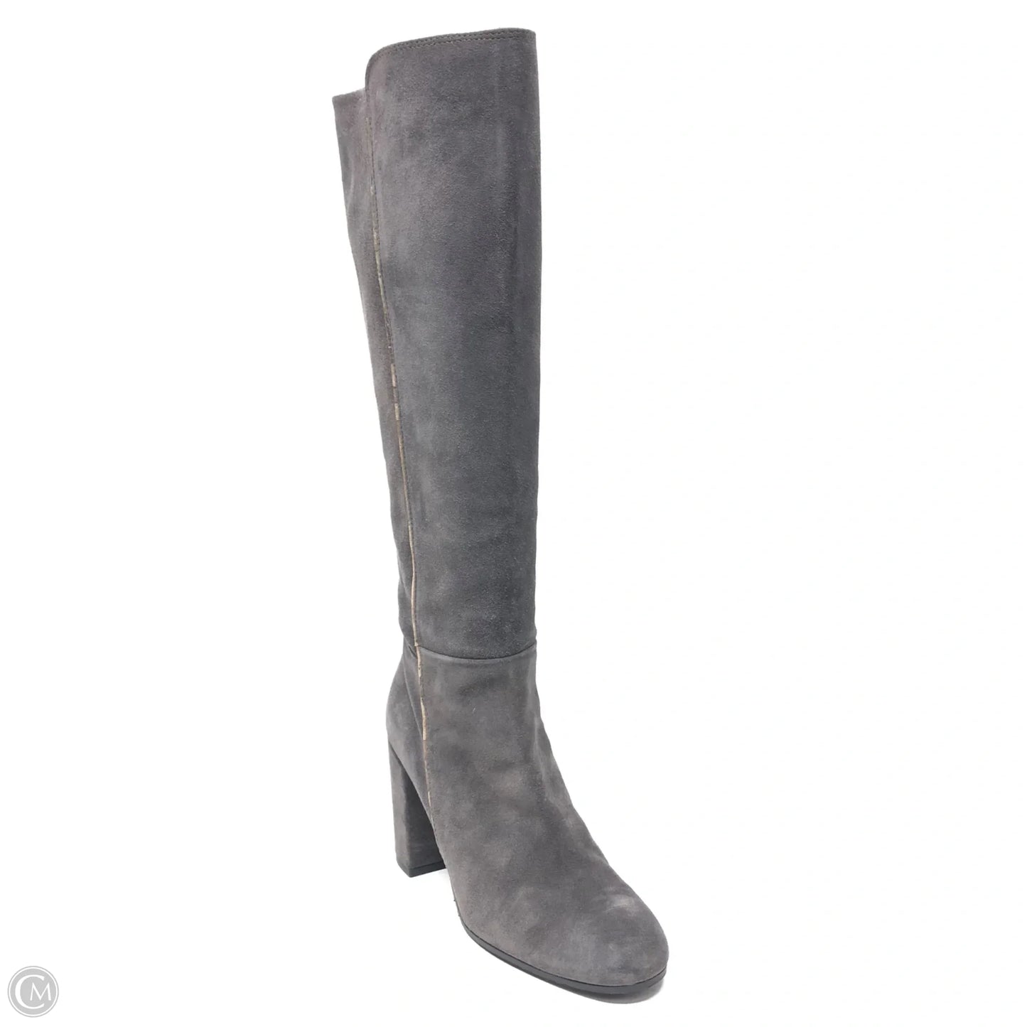 Boots Knee Heels By Cma In Grey, Size: 8.5