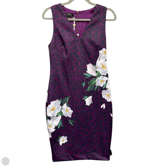 Dress Casual Midi By Ted Baker In Purple, Size: 2