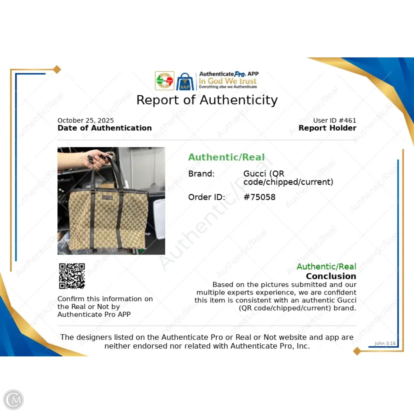 Duffle And Weekender Luxury Designer By Gucci, Size: Medium