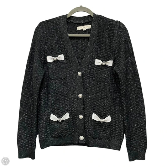 Sweater Cardigan By Loft In Black, Size: S
