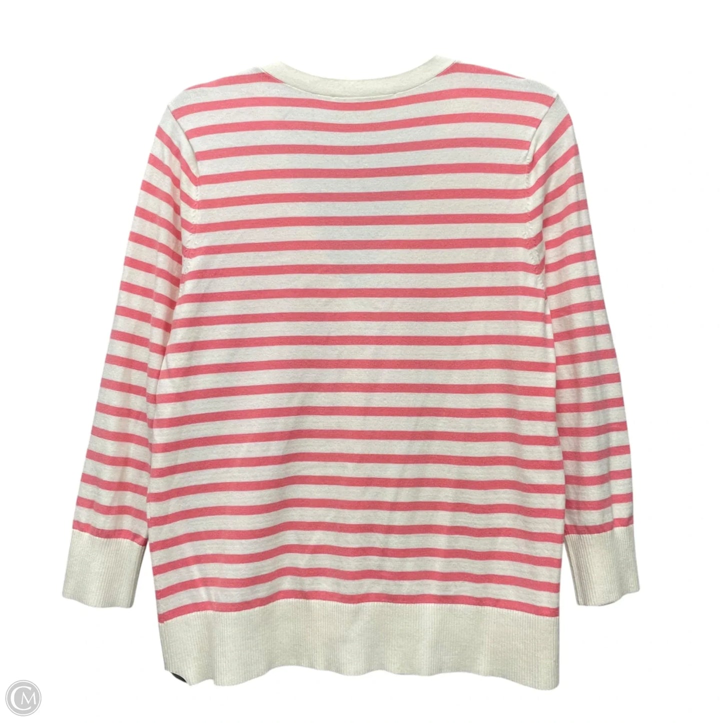 Cardigan By Loft In Pink & White, Size: L