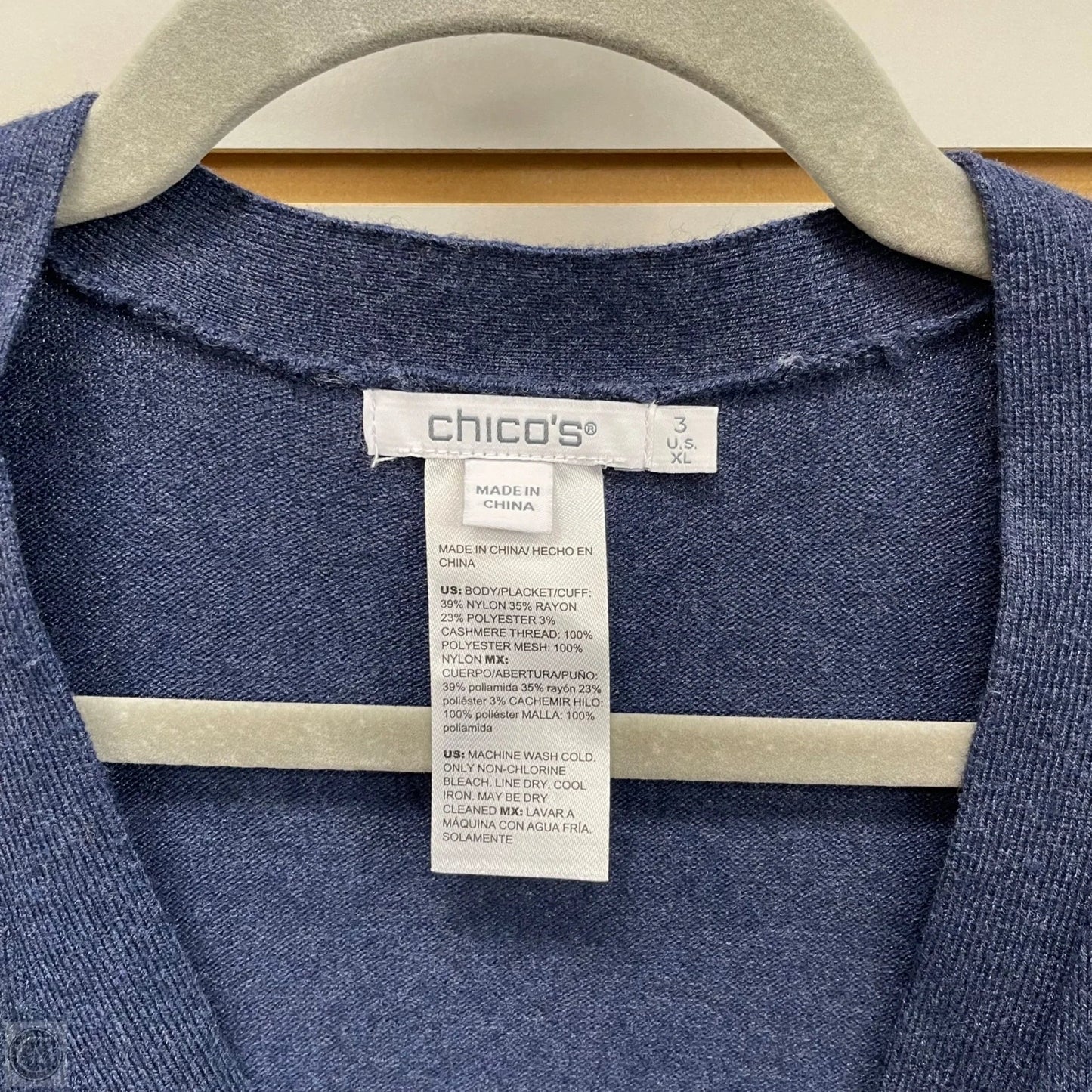 Cardigan By Chicos In Blue, Size: Xl