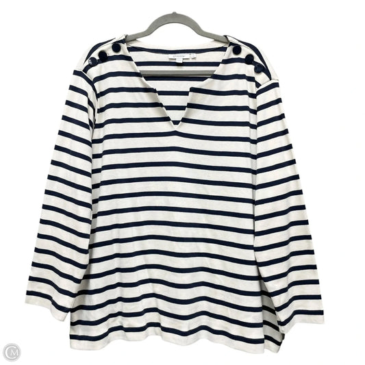 Top Long Sleeve By Chicos In Striped Pattern, Size: 1x