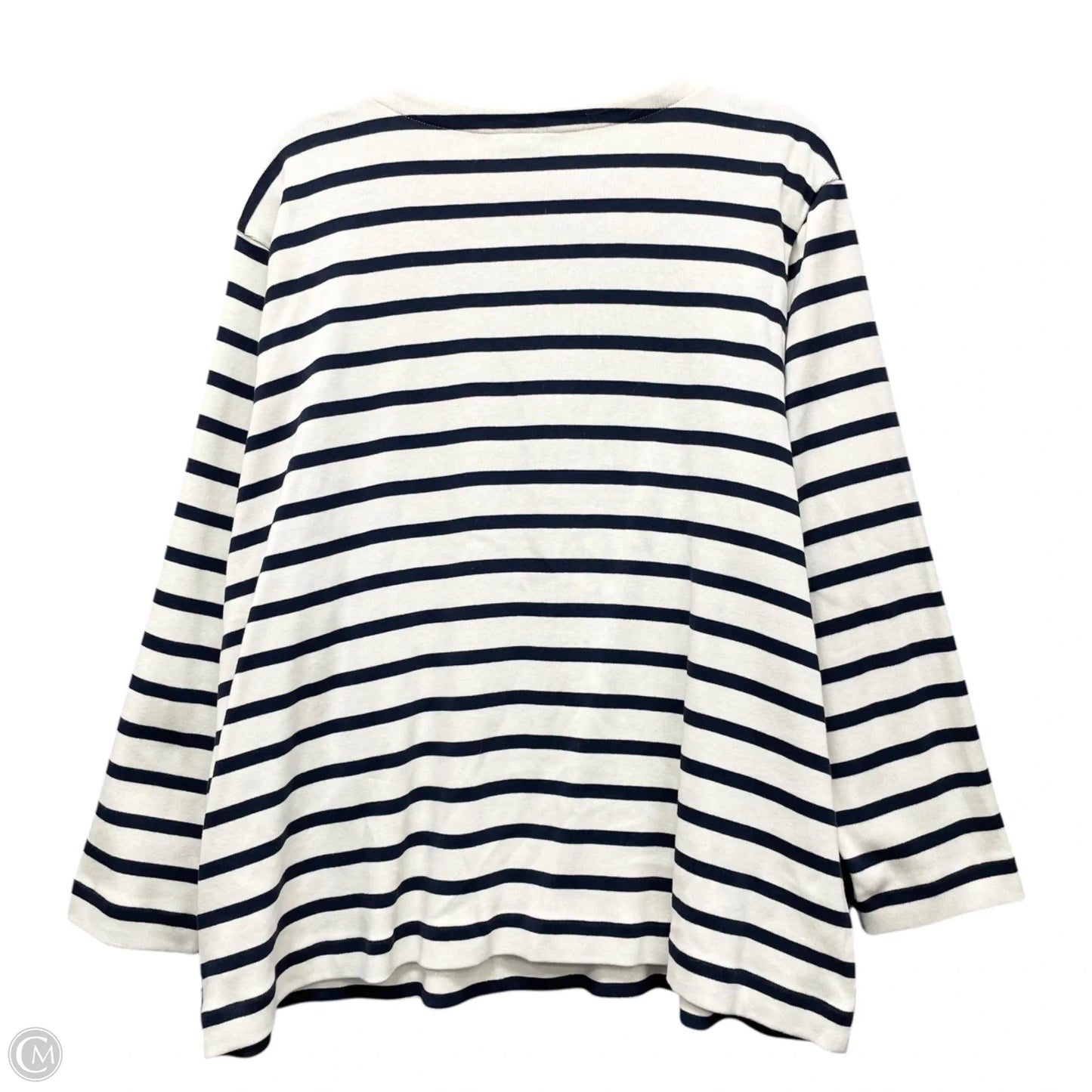 Top Long Sleeve By Chicos In Striped Pattern, Size: 1x