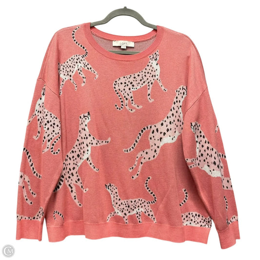 Sweater By Loft In Coral, Size: Xl