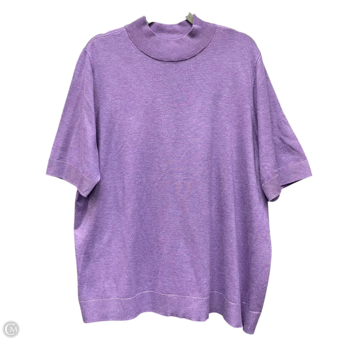 Sweater Short Sleeve By Chicos In Purple, Size: Xxl